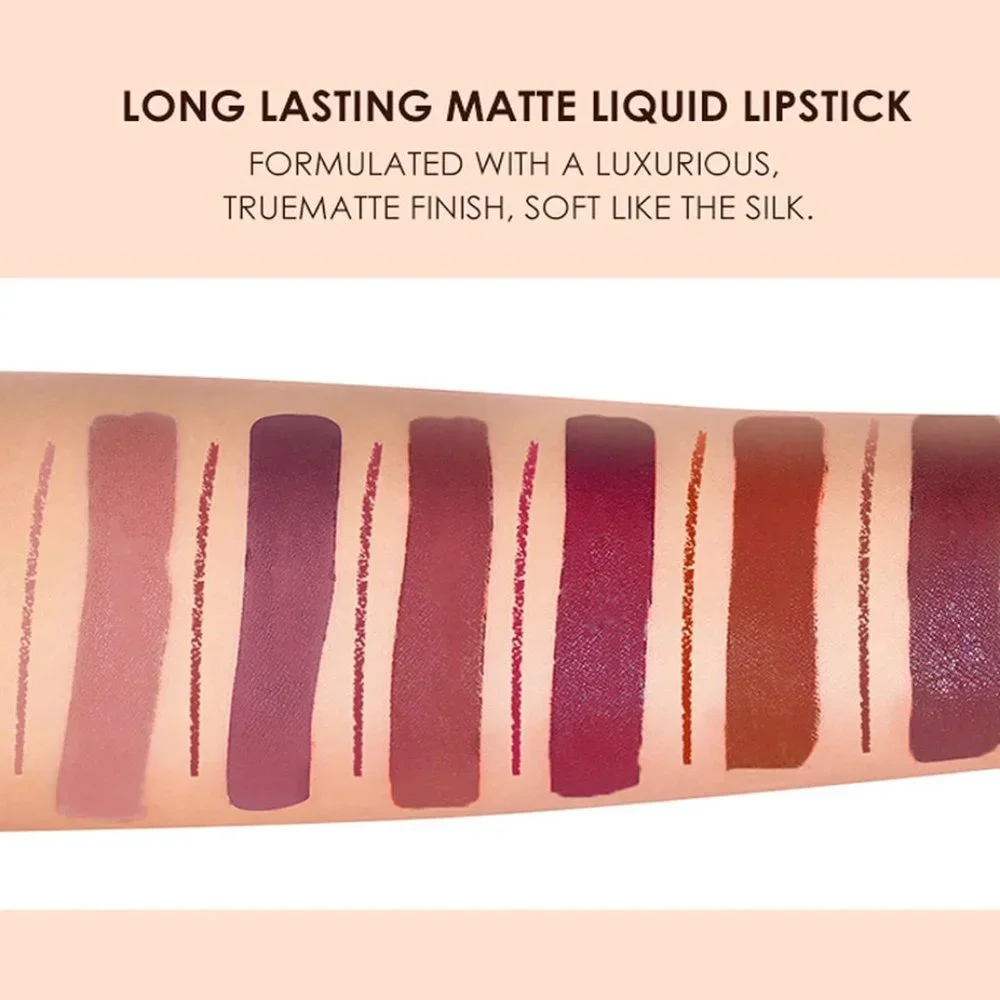 12Pcs Matte Liquid Lipstick + Lip Liner Pens Set